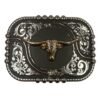 BB-51 Metal/Bronze Black Longhorn Belt Buckle