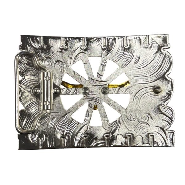BB-21 Silver/Gold Longhorn Belt Buckle