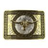 BB-15 Silver/Gold Longhorn Belt Buckle