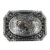 BB-49 Silver/Metal Black Rooster Belt Buckle