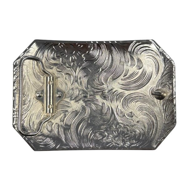 BB-49 Silver/Metal Black Rooster Belt Buckle