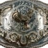 BB-46 Silver/Bronze Rooster Twin Guns Belt Buckle