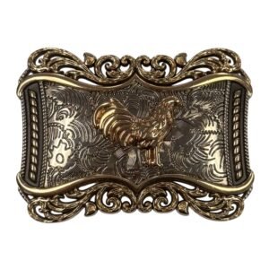 BB-48 Gold/Silver Rooster Belt Buckle