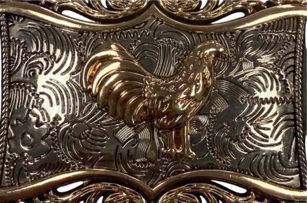 BB-48 Gold/Silver Rooster Belt Buckle