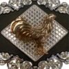 BB-42 Silver/Black Bronze Rooster Belt Buckle