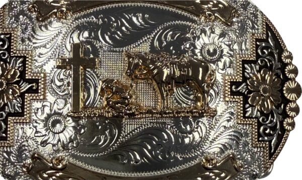 BB-54 Silver/Bronze Prayer Belt Buckle