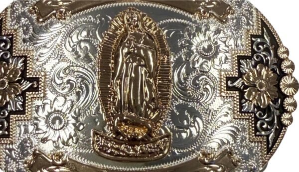 BB-56 Silver/Bronze Virgin Mary Belt Buckle