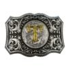 BB-86 Silver/Gold Initial "T" Belt Buckle
