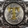 BB-86 Silver/Gold Initial "T" Belt Buckle