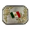 BB-58 Gold/Ruby Mexico Flag Belt Buckle