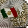 BB-58 Gold/Ruby Mexico Flag Belt Buckle