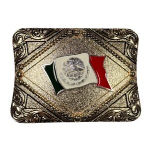 BB-28 Bronze México Flag Belt Buckle