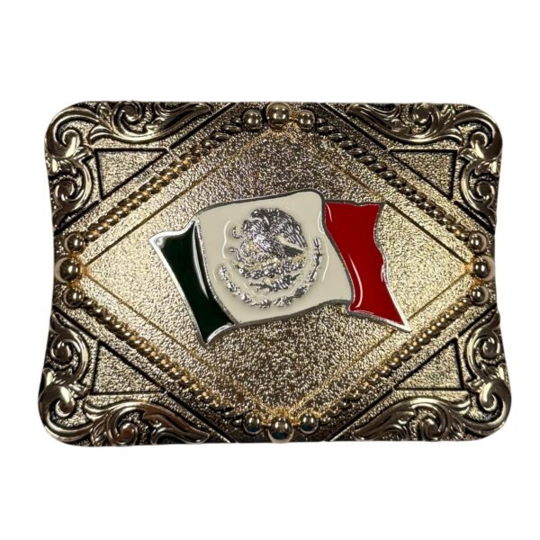 BB-28 Bronze México Flag Belt Buckle