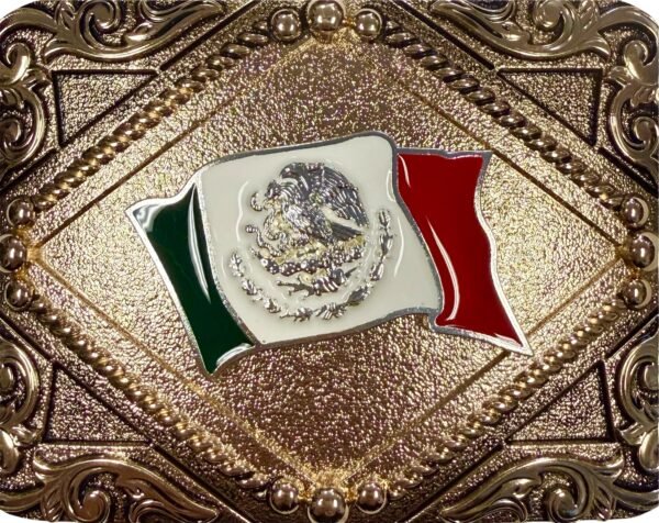 BB-28 Bronze México Flag Belt Buckle