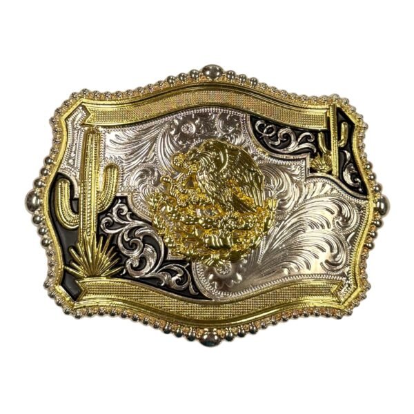 BB-31 Silver/Gold Mexico Eagle Belt Buckle