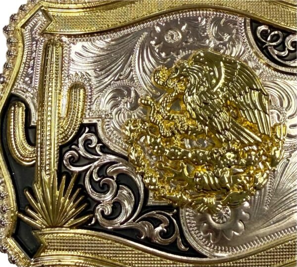 BB-31 Silver/Gold Mexico Eagle Belt Buckle