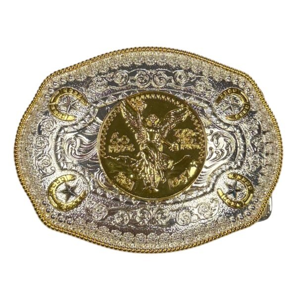 BB-33 Silver/Gold Centenario Coin Belt Buckle