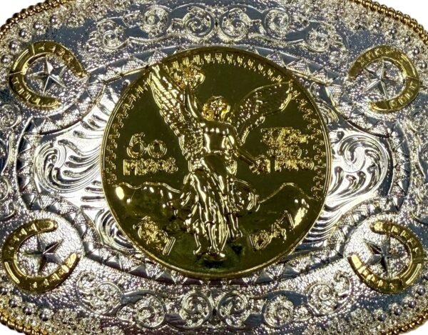 BB-33 Silver/Gold Centenario Coin Belt Buckle