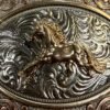 BB-73 Bronze/Silver Horse Belt Buckle