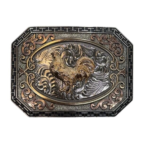 BB-66 Bronze Rooster Belt Buckle
