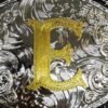 BB-57 Silver/Gold Initial "E" Belt Buckle