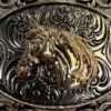 BB-77 Bronze Horse Ruby Belt Buckle