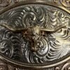 BB-81 Silver/Bronze Longhorn Belt Buckle