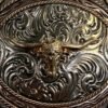 BB-85 Bronze Longhorn Diamond Belt Buckle