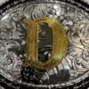 BB-55 Silver/Gold Initial "D" Belt Buckle