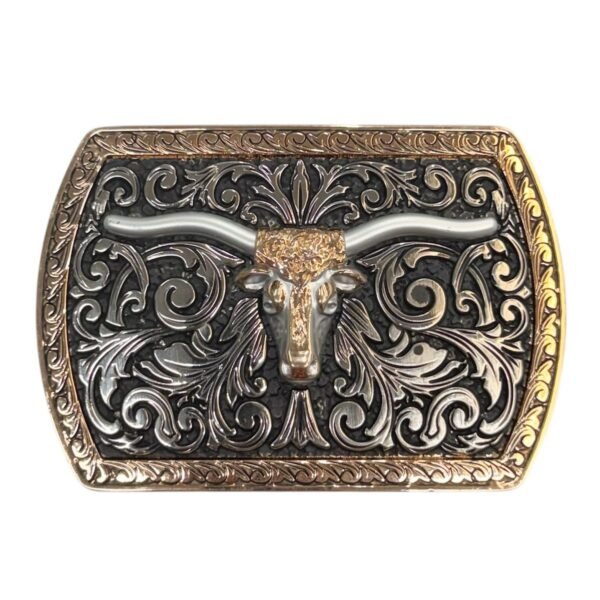 BB-72 Metal/Bronze Longhorn Belt Buckle
