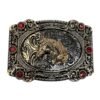 BB-77 Bronze Horse Ruby Belt Buckle