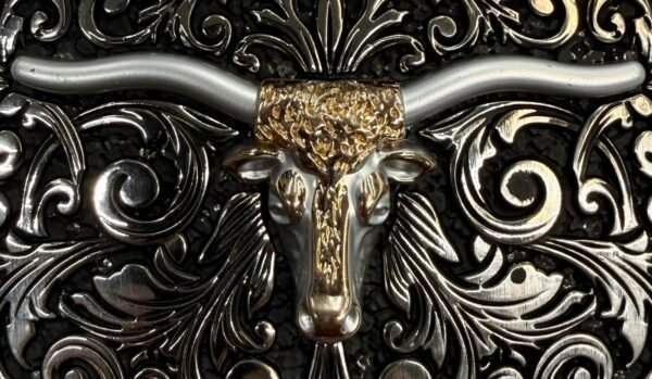 BB-72 Metal/Bronze Longhorn Belt Buckle
