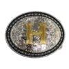 BB-6 Silver/Gold Initial "H" Belt Buckle