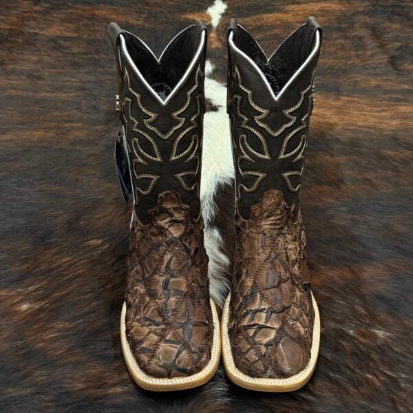 RLPEBM LUKE EXOTIC PIRARUCU PATCHWORK MATTE BROWN