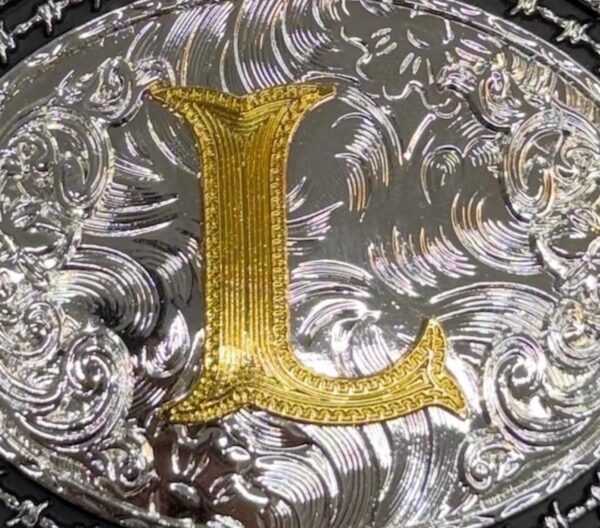 BB-60 Silver/Gold Initial "L" Belt Buckle