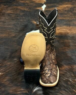 RLPEBM LUKE EXOTIC PIRARUCU PATCHWORK MATTE BROWN