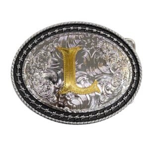 BB-60 Silver/Gold Initial "L" Belt Buckle