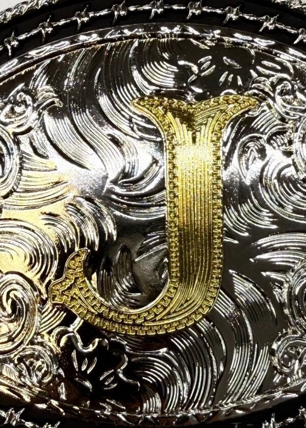 BB-15 Silver/Gold Initial "J" Belt Buckle