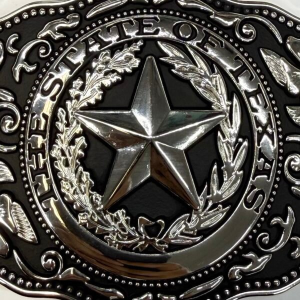 BB-40 Silver/Black The State Of Texas Buckle