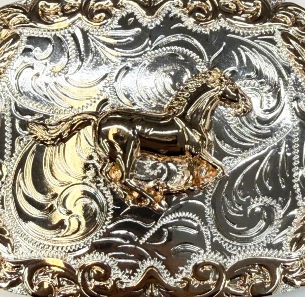 BB-43 Silver/Bronze Horse Belt Buckle