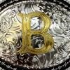 BB-47 Silver/Gold Initial "B" Belt Buckle