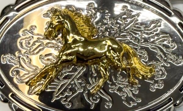 BB-22 Gold Horse Belt Buckle