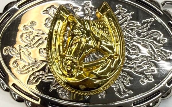 BB-26 Gold Horseshoe Belt Buckle