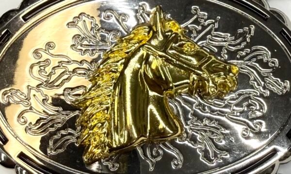 BB-25 Gold Horse Belt Buckle