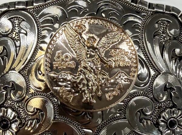 BB-33 Metal/Bronze Centenario Coin Belt Buckle