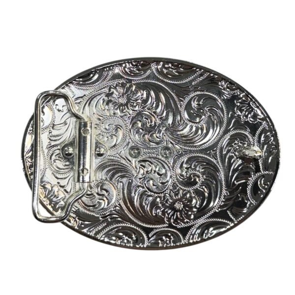 BB-49 Silver Embossed Virgin Mary Belt Buckle