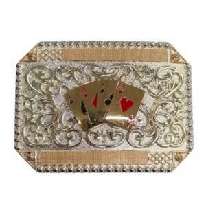 BB-50 Silver/Bronze Deck Of Cards Stack Belt Buckle
