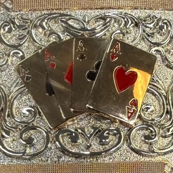 BB-50 Silver/Bronze Deck Of Cards Stack Belt Buckle