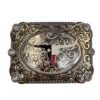 BB-46 Silver/Bronze Texas Longhorn Diamond Belt Buckle