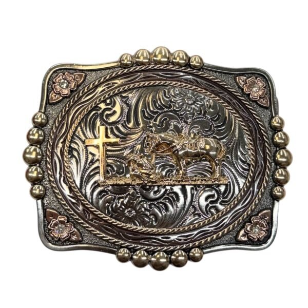 BB-19 Bronze Prayer Diamond Belt Buckle